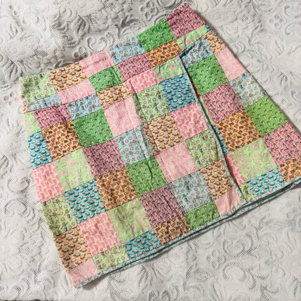 Vineyard Vines Colorful vintage preppy Patchwork Mini Skirt size 2